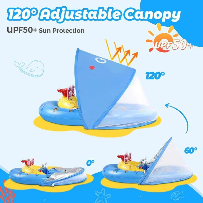 Baby Pool Float UPF50 Canopy Dual-Chamber