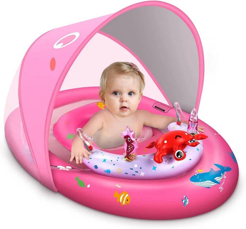 Baby Pool Float UPF50 Canopy Dual-Chamber