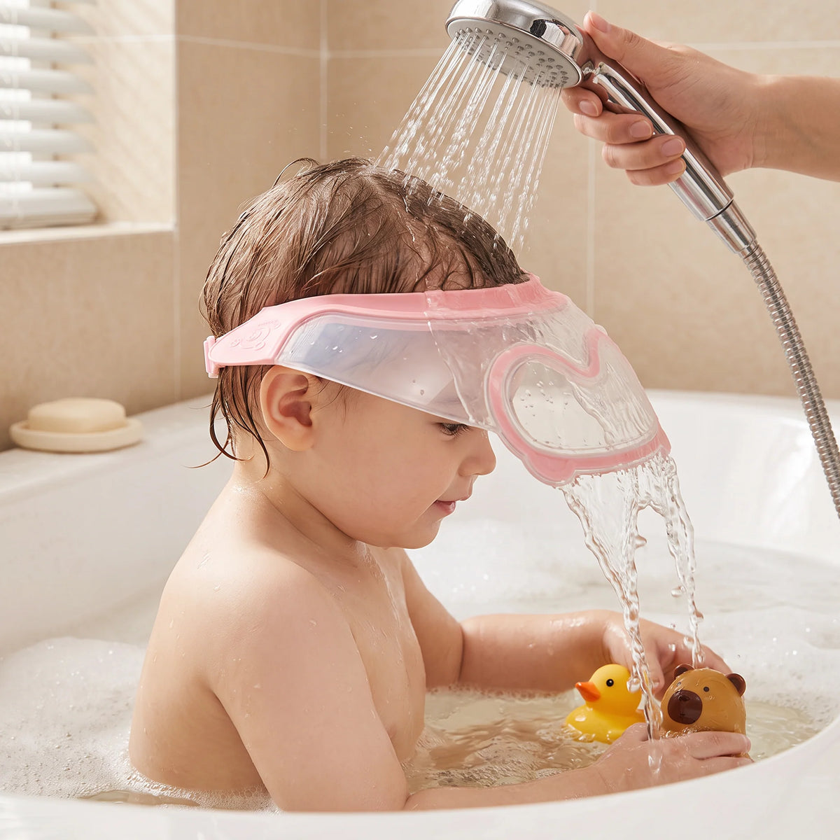 Baby Shampoo Visor Adjustable Wraparound Eye & Ear Coverage