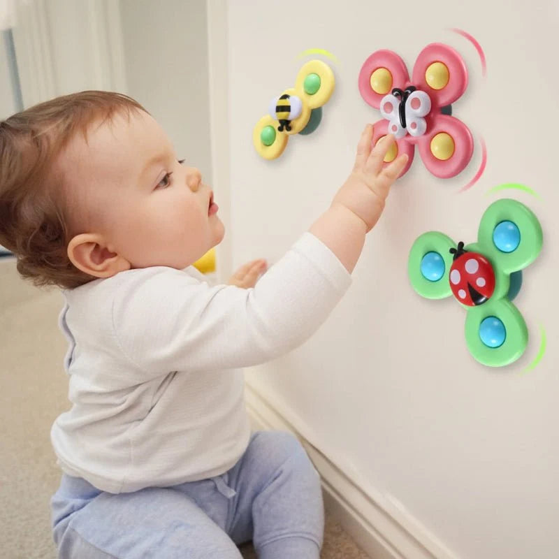Baby Spinner Toy BPA-Free Push-Activated Set of 3
