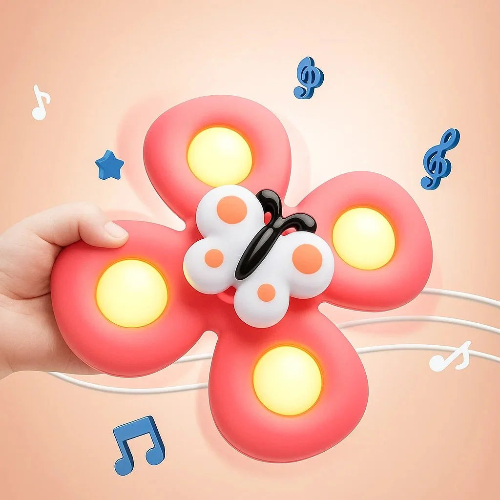 Baby Spinner Toy BPA-Free Push-Activated Set of 3