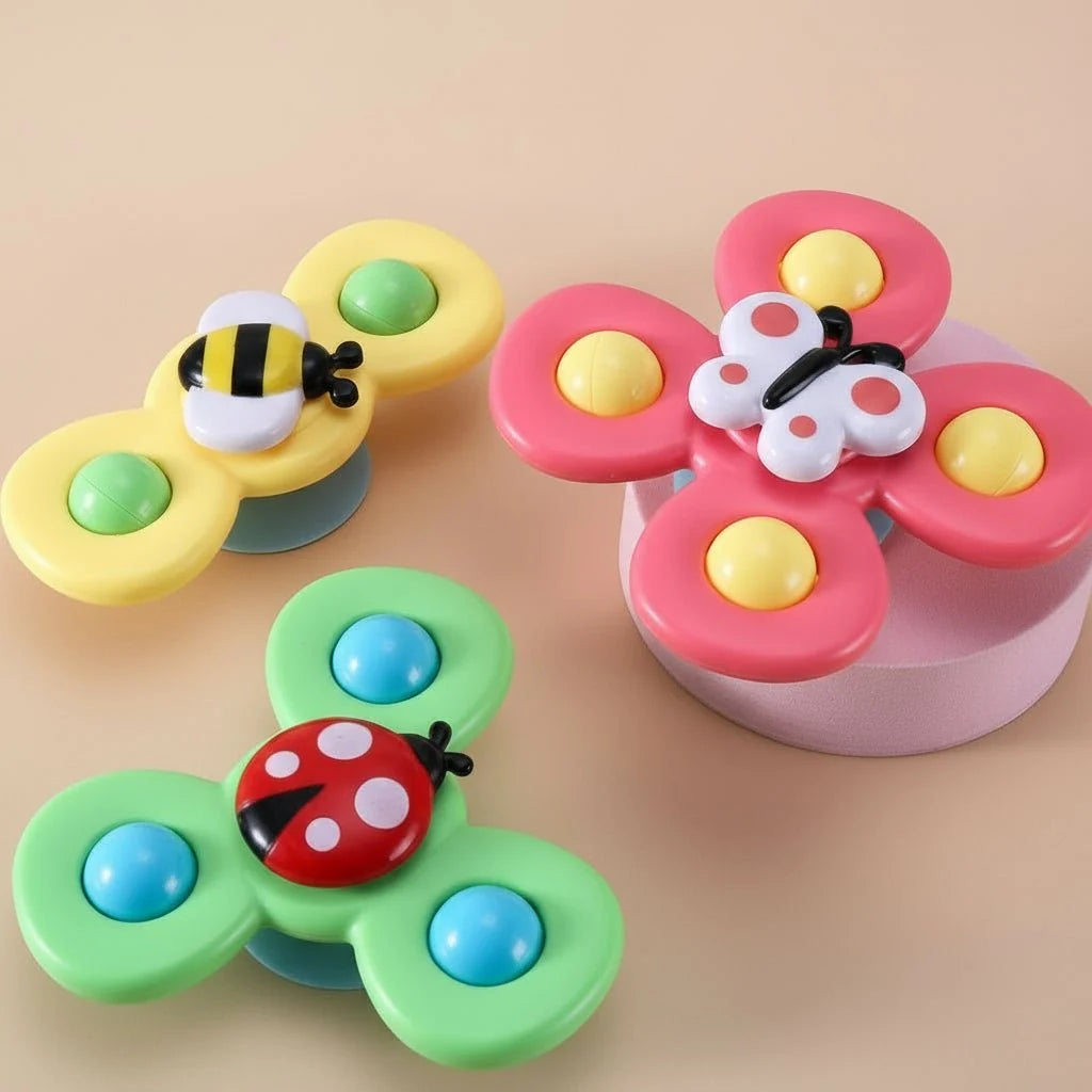 Baby Spinner Toy BPA-Free Push-Activated Set of 3