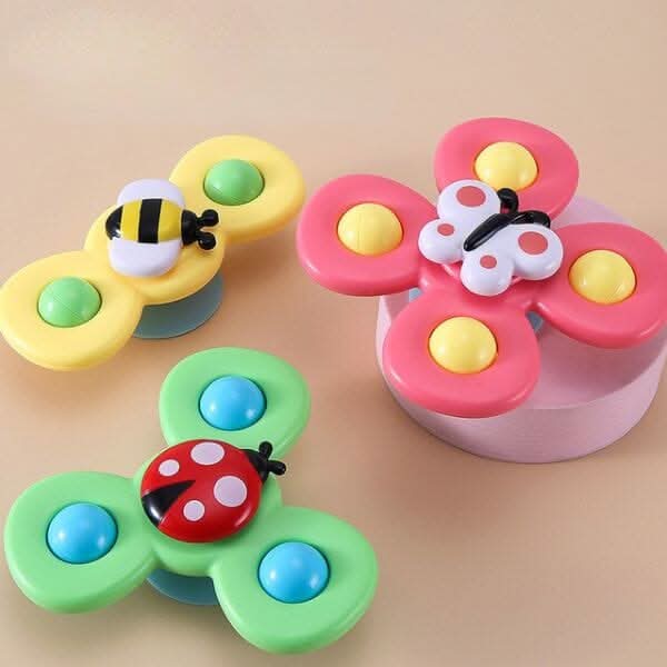 Baby Spinner Toy BPA-Free Push-Activated Set of 3
