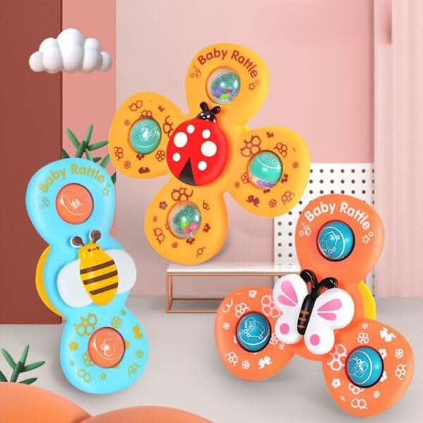Baby Spinner Toy BPA-Free Push-Activated Set of 3