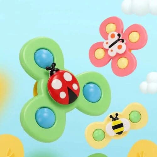 Baby Spinner Toy BPA-Free Push-Activated Set of 3