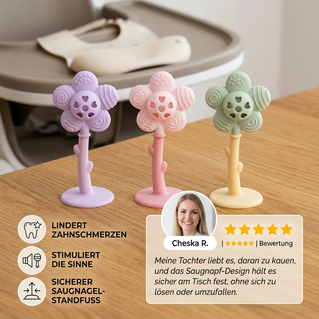 Baby Teether & Rattle Textured Suction Cup Base