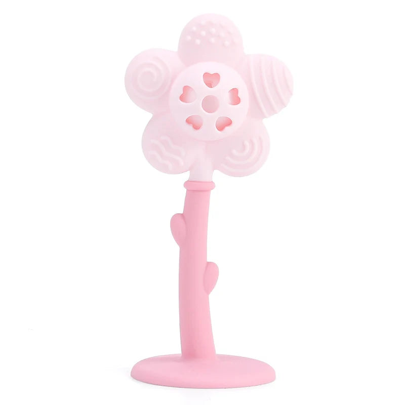 Baby Teether & Rattle Textured Suction Cup Base
