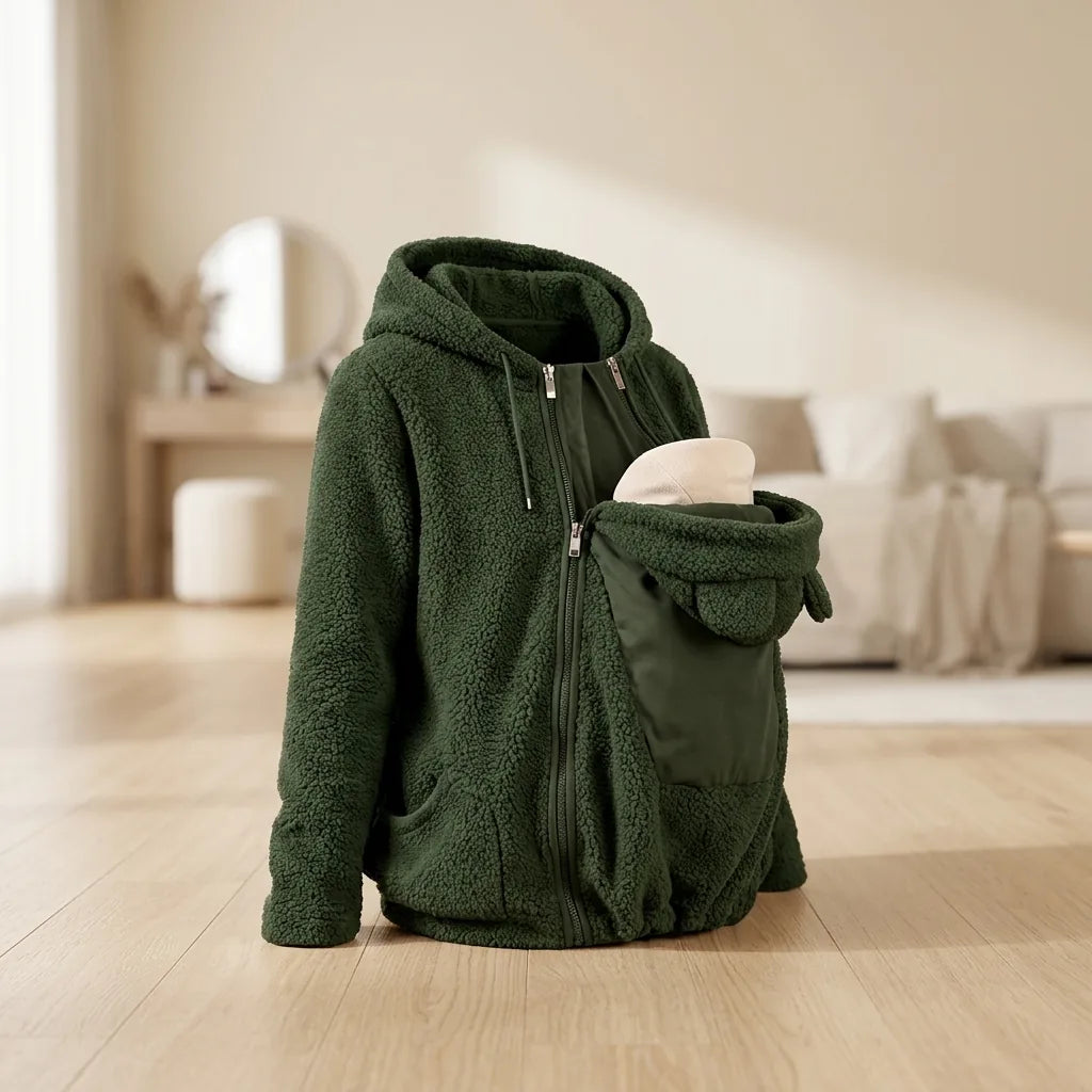 Babywearing Jacket 2-In-1 Integrated Carrier Panel Hooded
