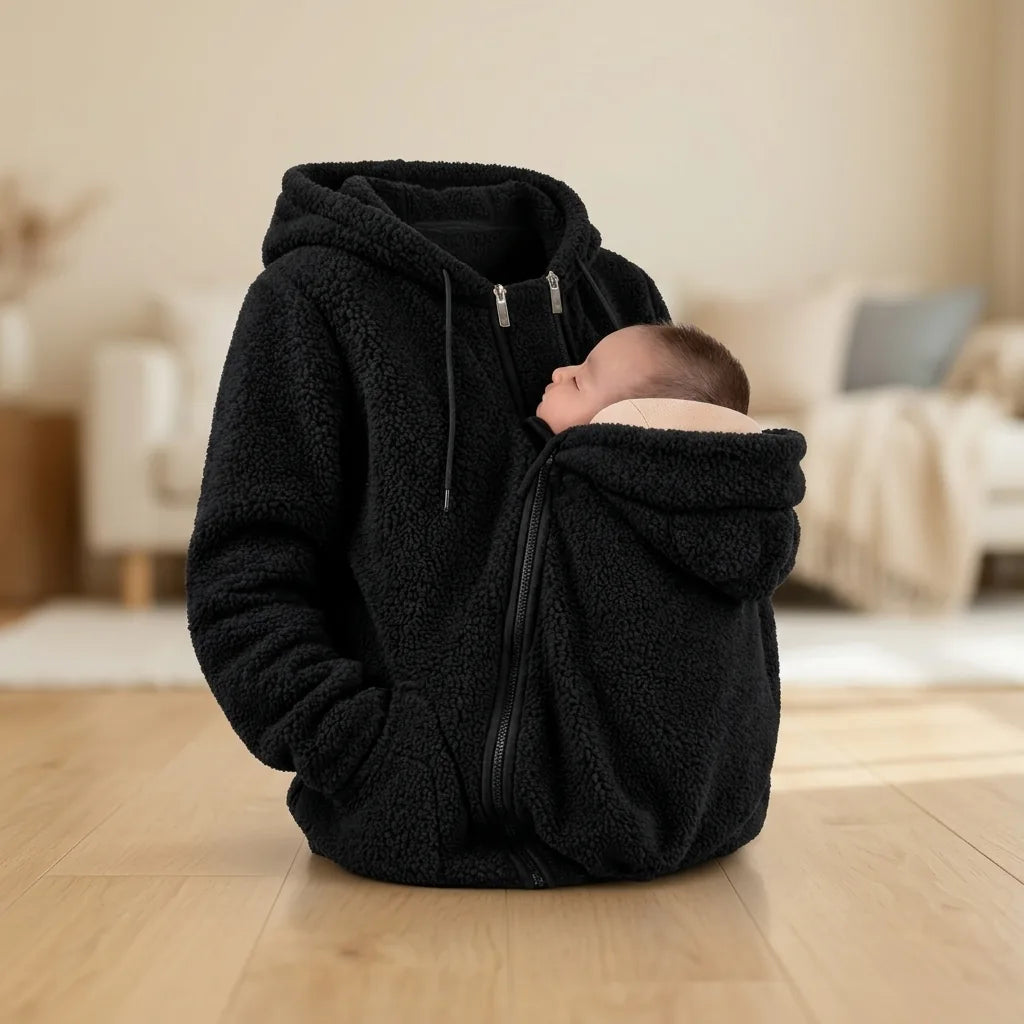 Babywearing Jacket 2-In-1 Integrated Carrier Panel Hooded