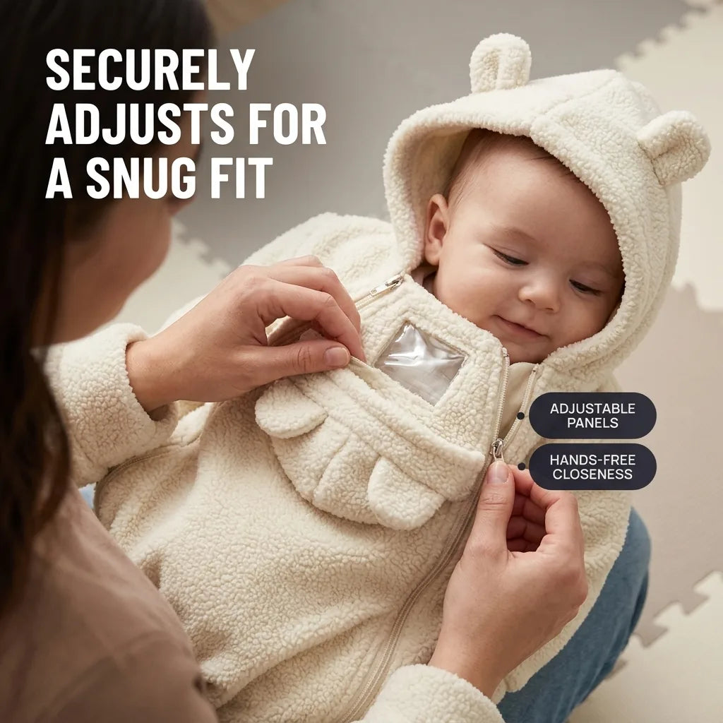 Babywearing Jacket 2-In-1 Integrated Carrier Panel Hooded