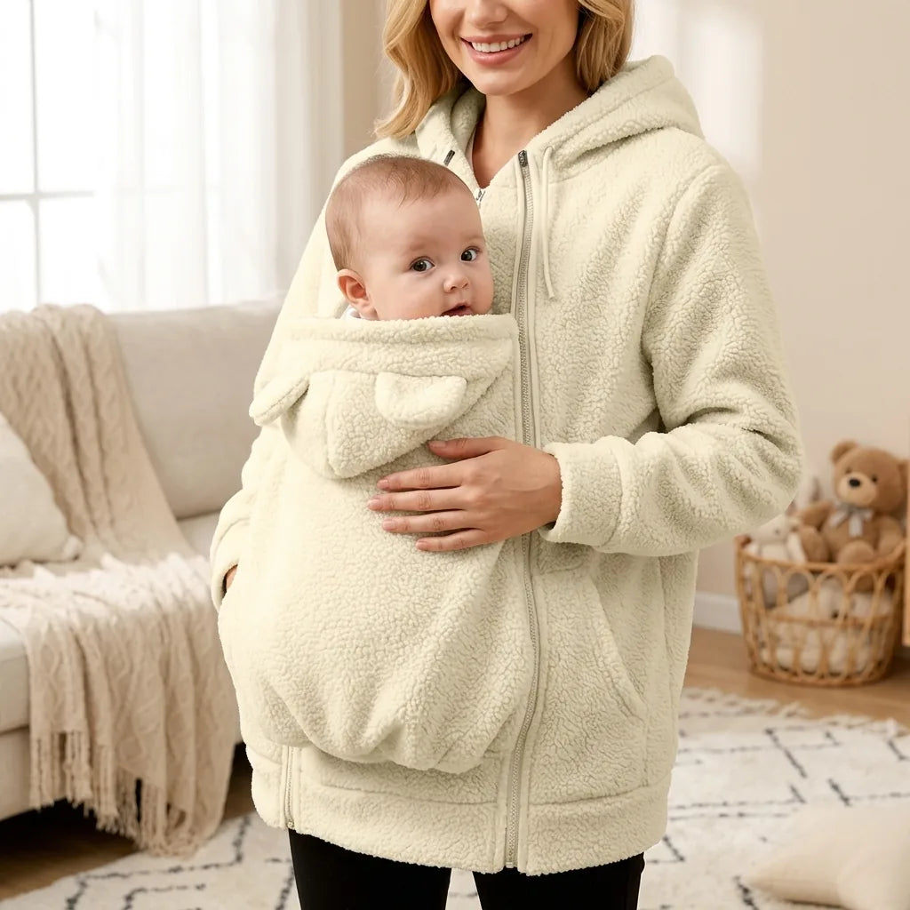Babywearing Jacket 2-In-1 Integrated Carrier Panel Hooded