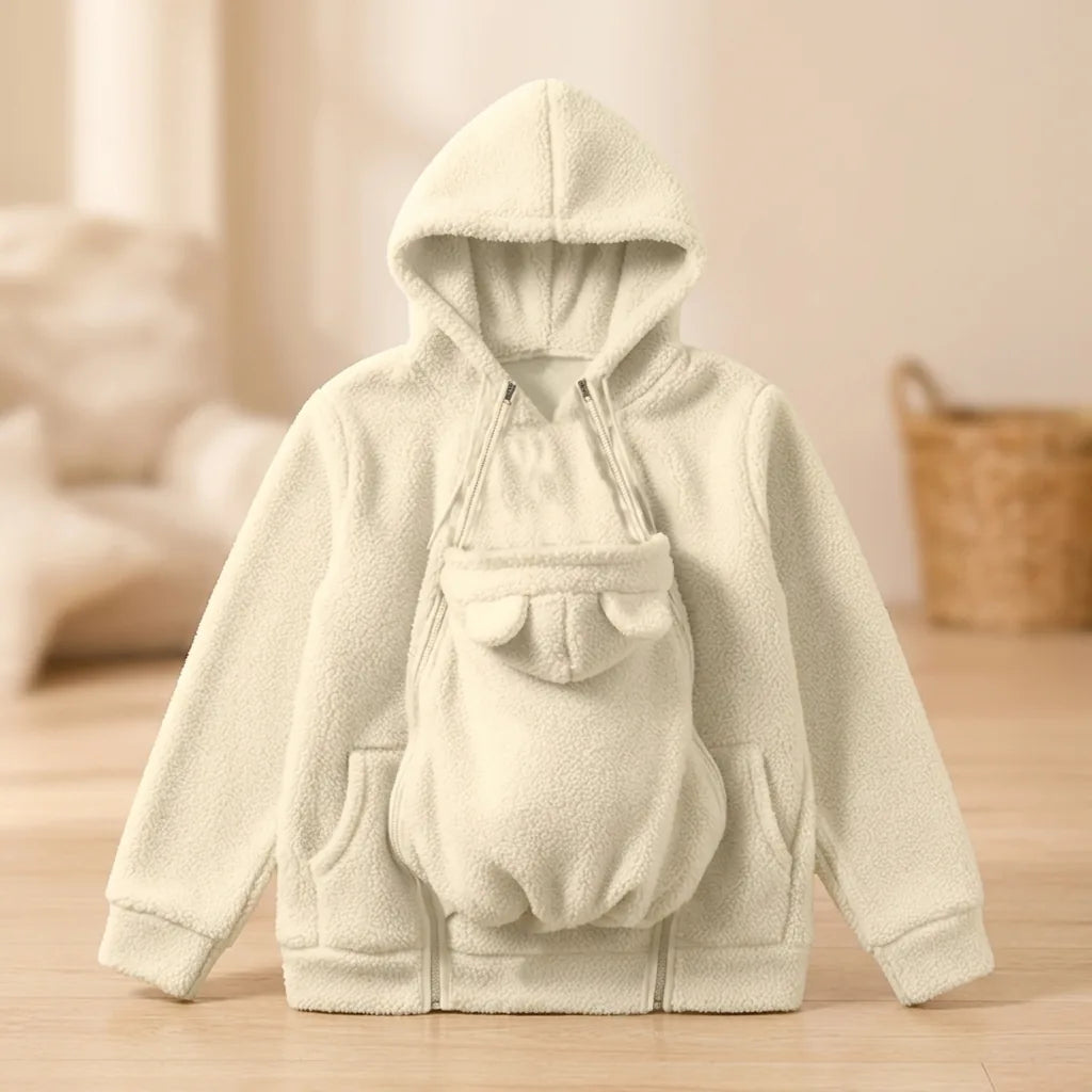 Babywearing Jacket 2-In-1 Integrated Carrier Panel Hooded