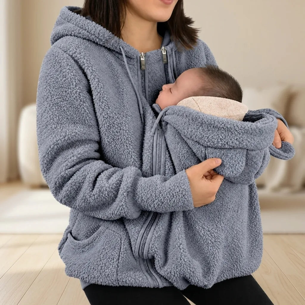Babywearing Jacket 2-In-1 Integrated Carrier Panel Hooded