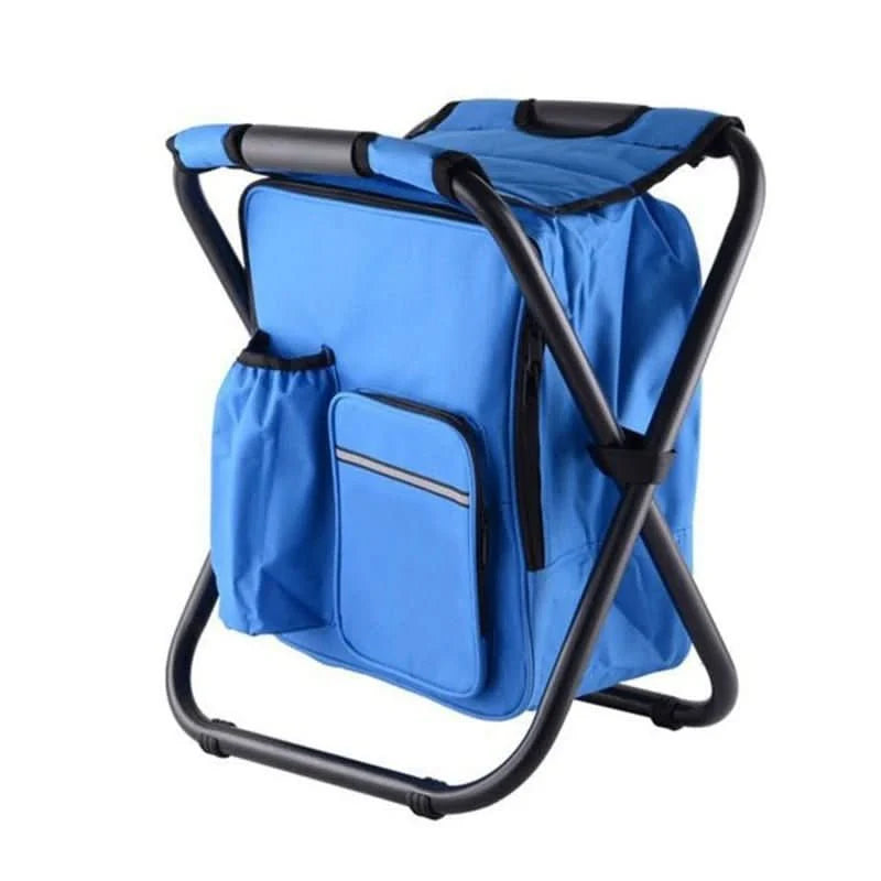 Backpack Chair with Insulated Cooler & Foldable Seat