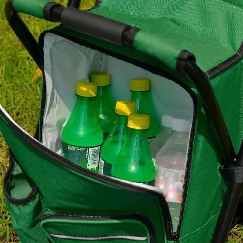 Backpack Chair with Insulated Cooler & Foldable Seat