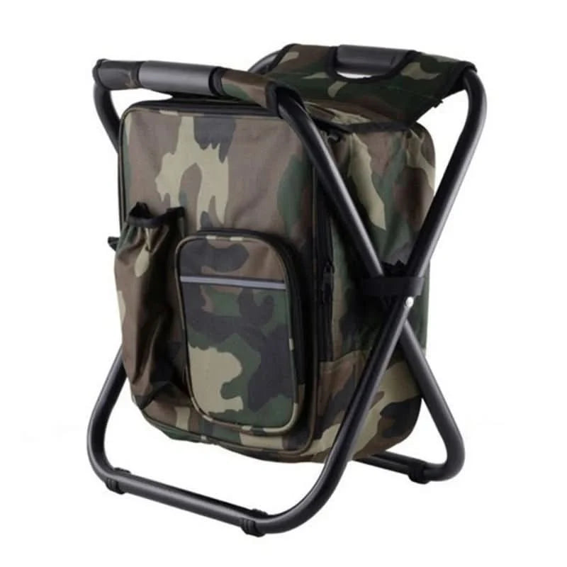 Backpack Chair with Insulated Cooler & Foldable Seat