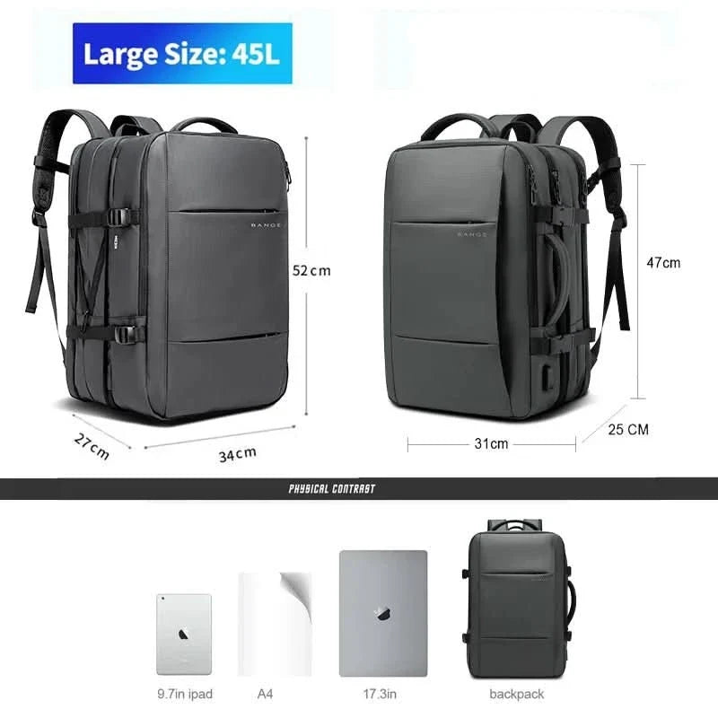 Backpack Expandable Water-Repellent Fits 17.3-Inch Laptop