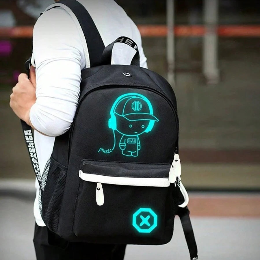 Backpack LED Accents USB Charging Port Multiple Compartments