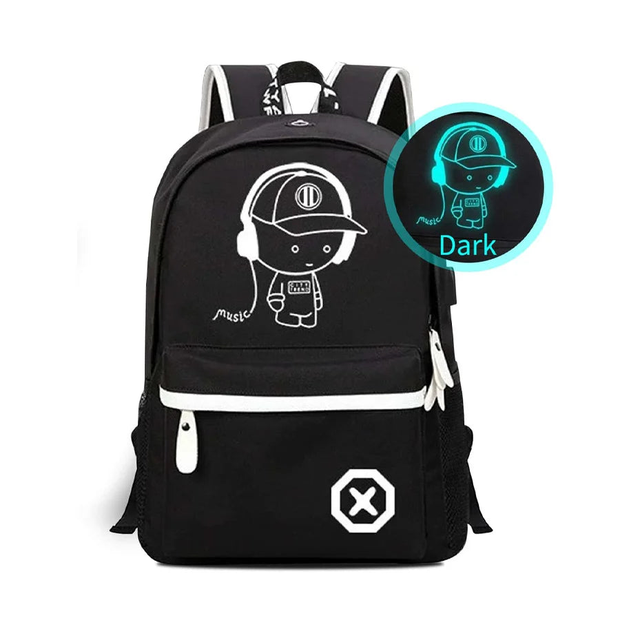 Backpack LED Accents USB Charging Port Multiple Compartments