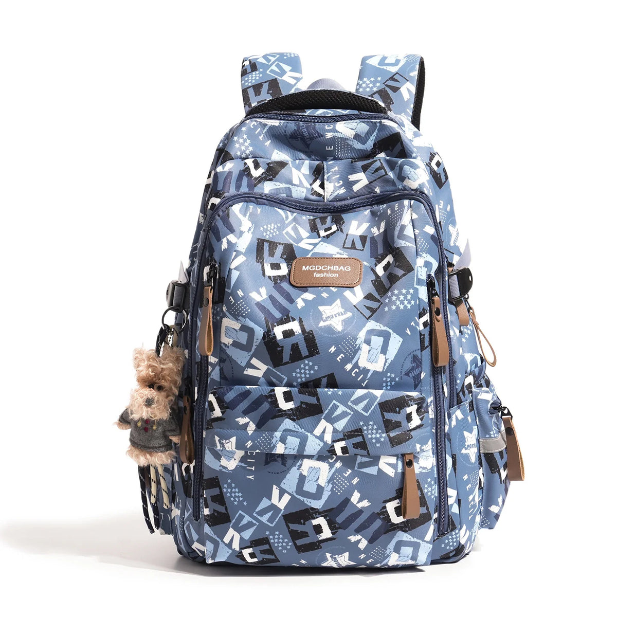Backpack Multiple Compartments Abrasion-Resistant Padded Adjustable Straps