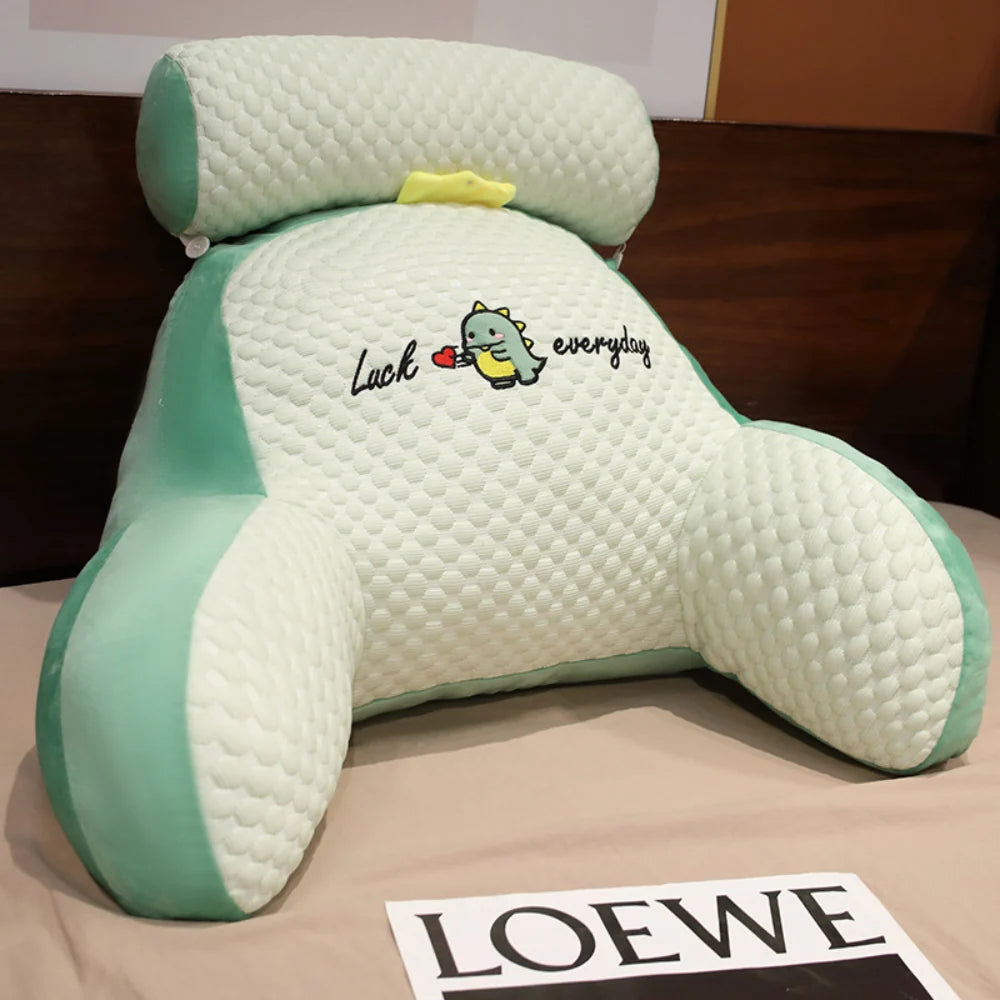 Backrest Pillow Memory Foam & Armrests Removable Washable Cover