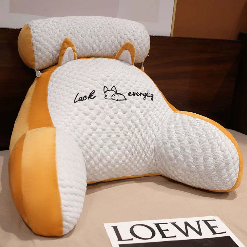 Backrest Pillow Memory Foam & Armrests Removable Washable Cover