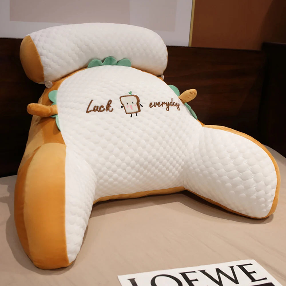 Backrest Pillow Memory Foam & Armrests Removable Washable Cover