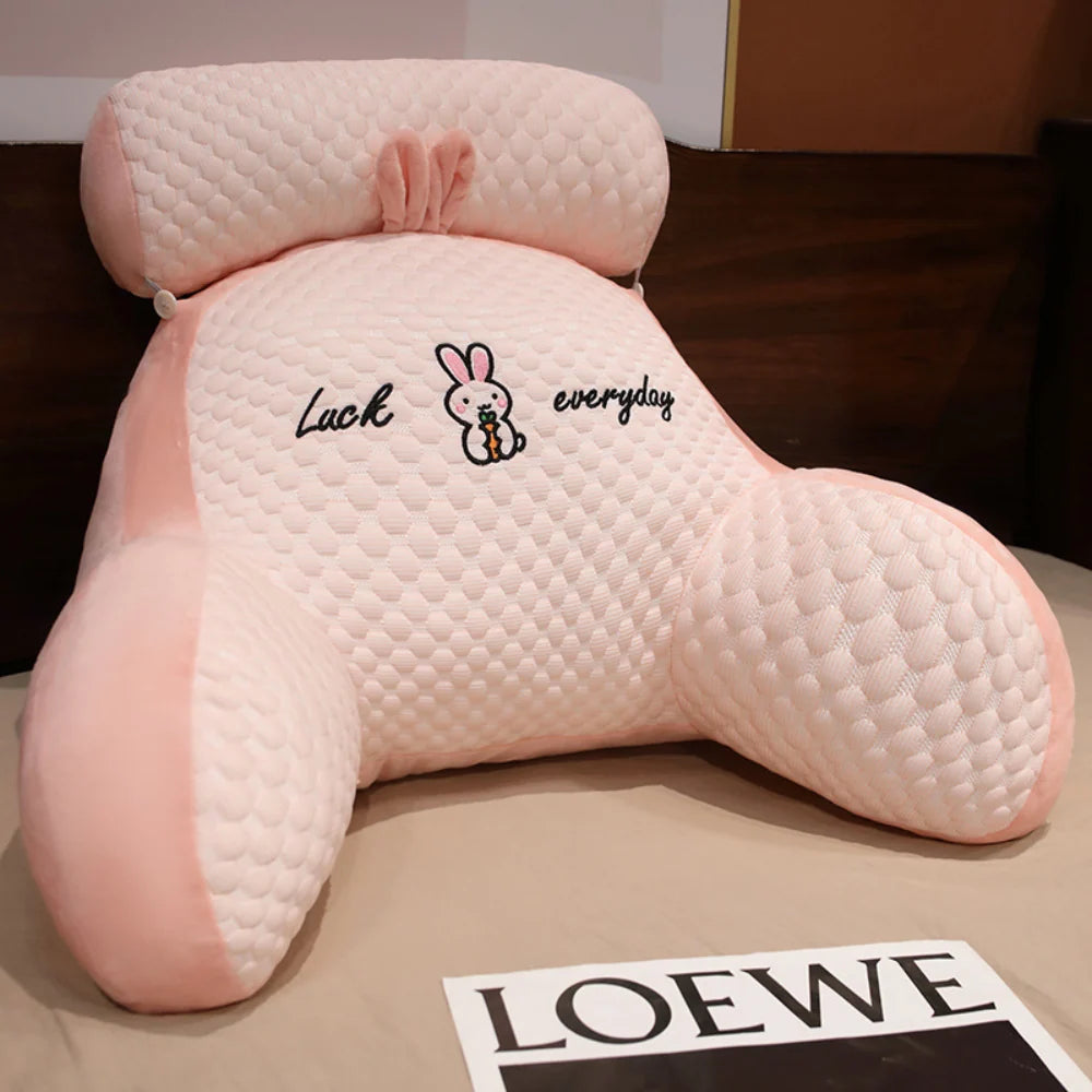 Backrest Pillow Memory Foam & Armrests Removable Washable Cover