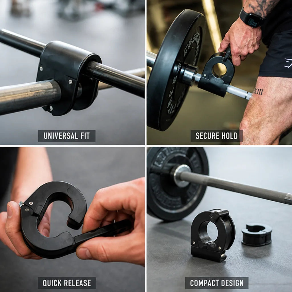 Barbell Collars Quick-Release Secure Hold Universal Fit