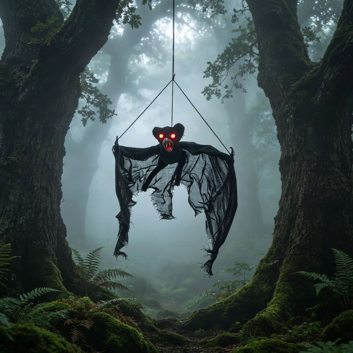 Bat Decoration Glowing Red Eyes Lightweight Easy To Hang