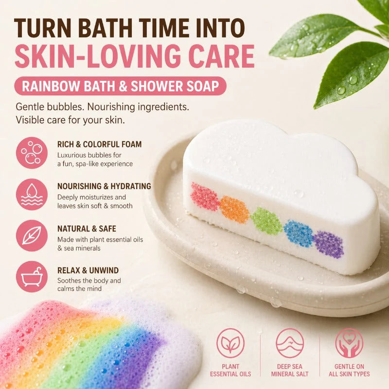 Bath Bomb Slow-Release Rainbow Color & Essential Oils