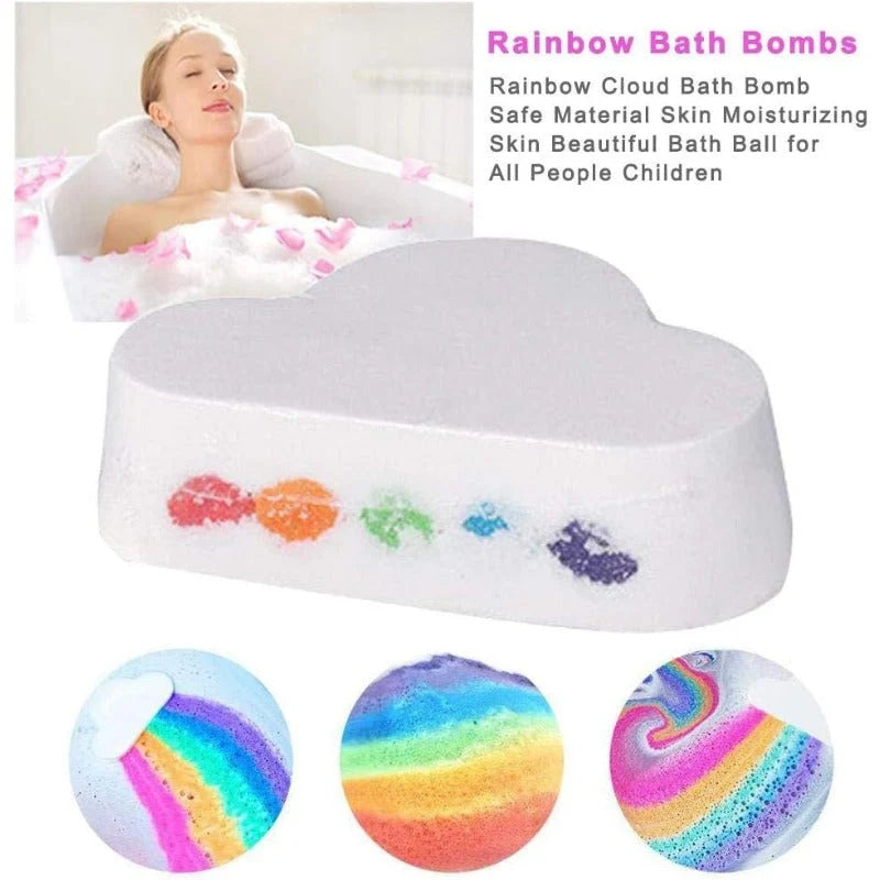 Bath Bomb Slow-Release Rainbow Color & Essential Oils