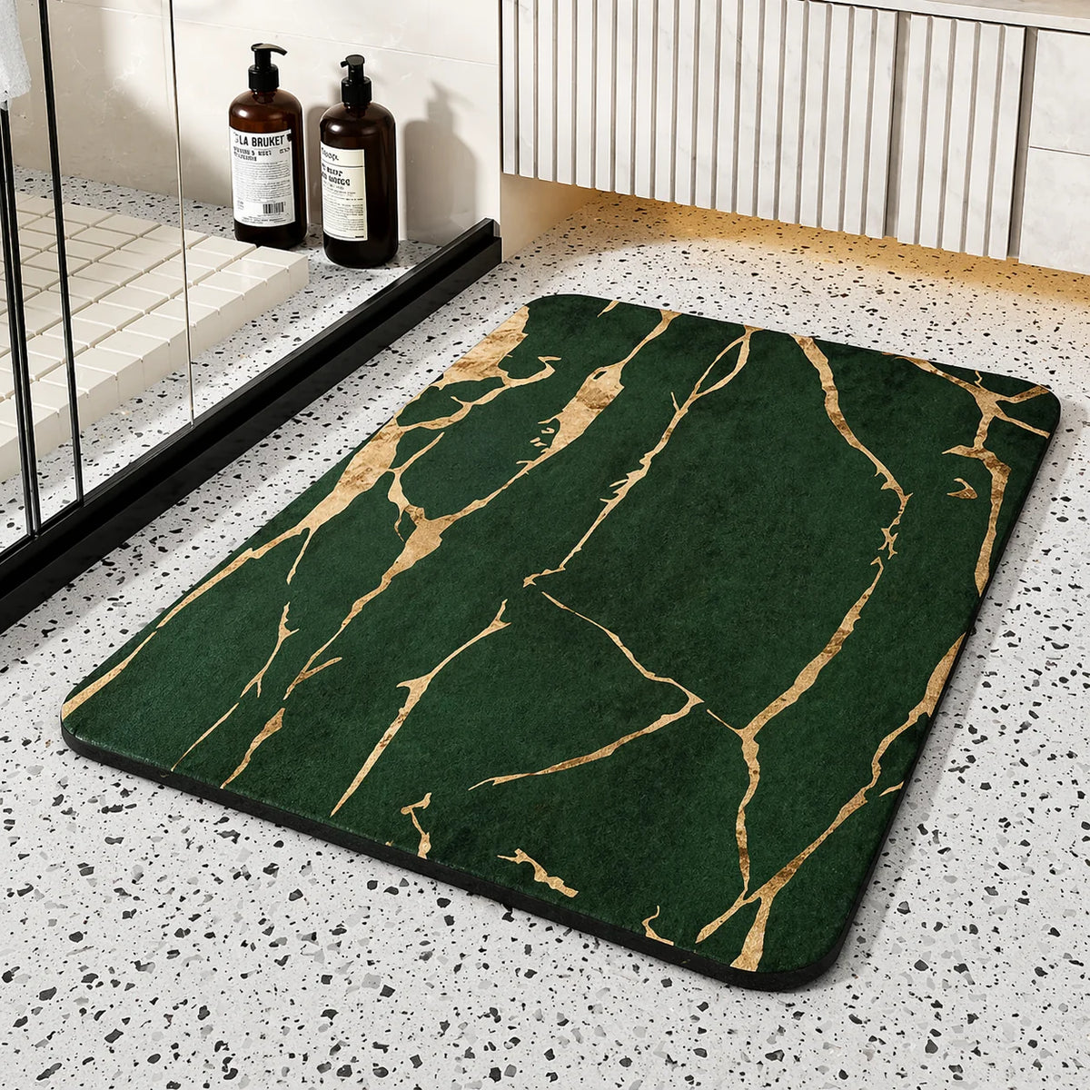 Bath Mat Diatomaceous Stone Quick-Dry Non-Slip Base