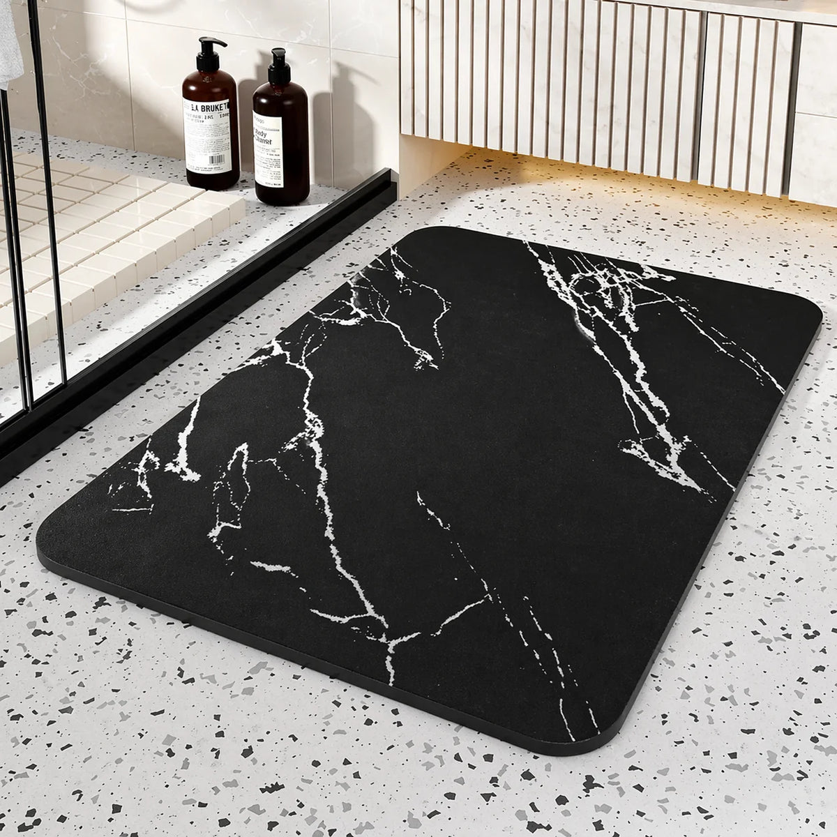 Bath Mat Diatomaceous Stone Quick-Dry Non-Slip Base