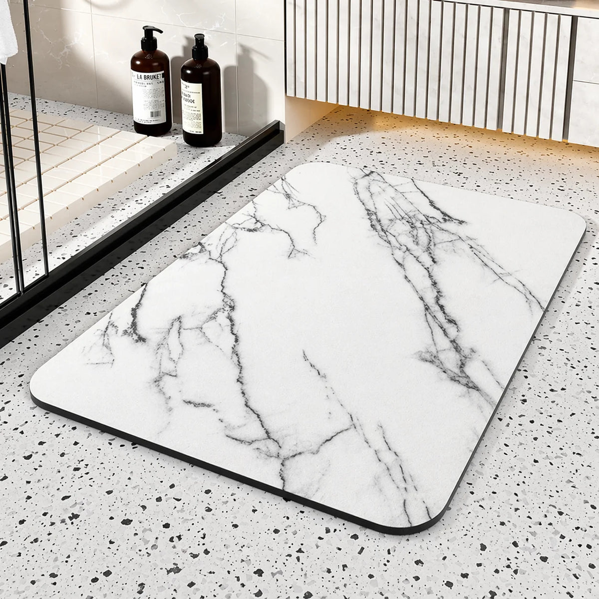 Bath Mat Diatomaceous Stone Quick-Dry Non-Slip Base