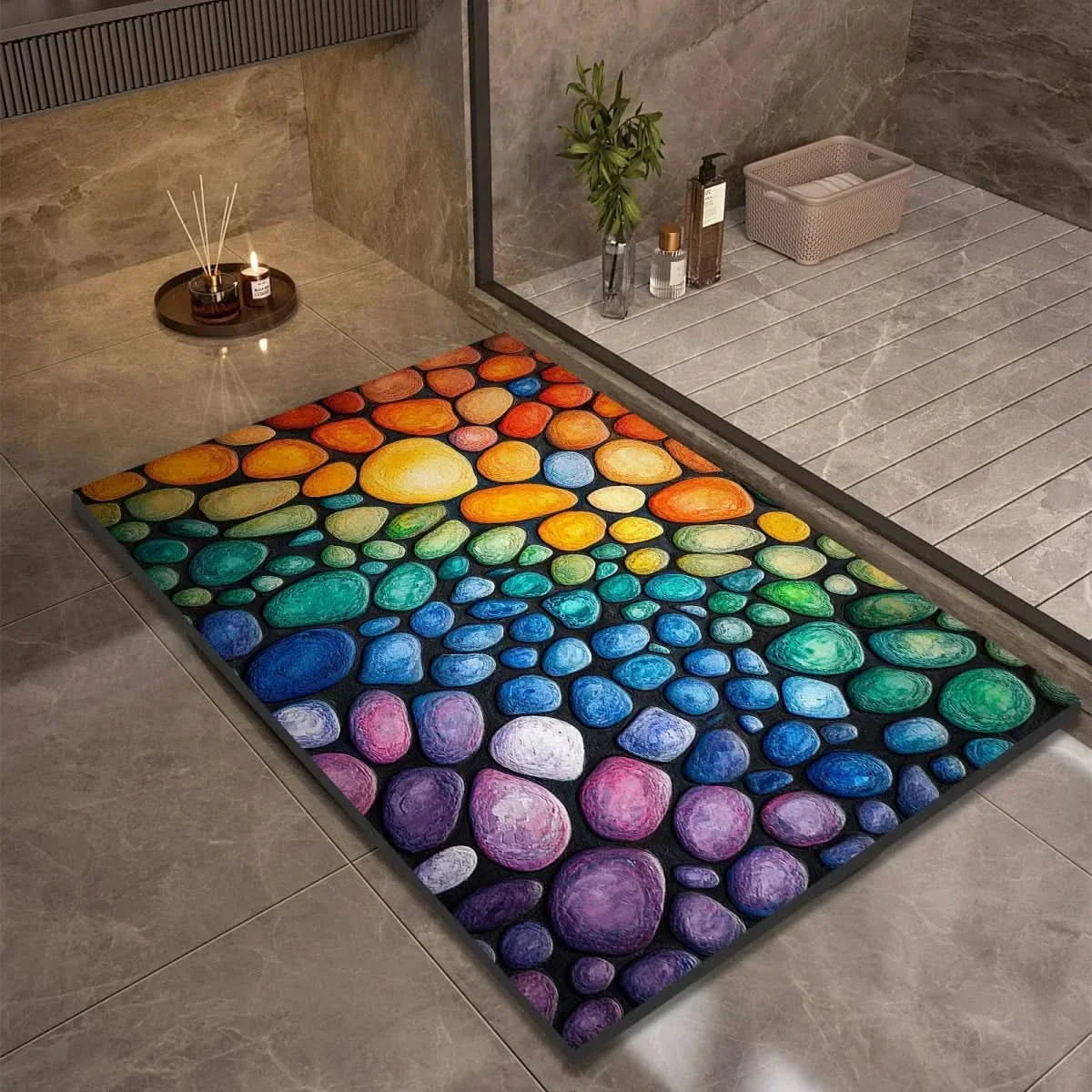 Bath Mat Diatomite Quick-Drying Non-Slip Rubber Base