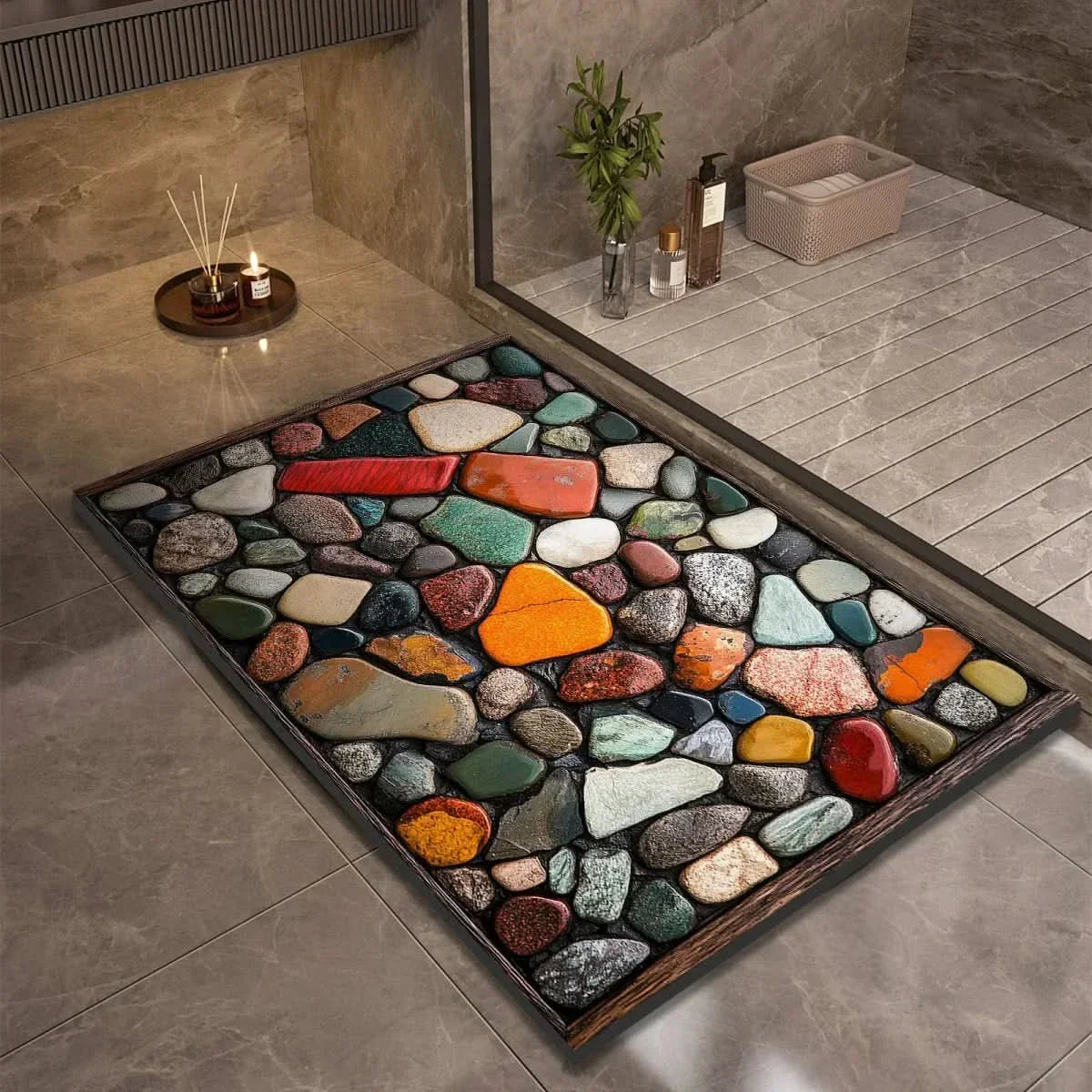 Bath Mat Diatomite Quick-Drying Non-Slip Rubber Base
