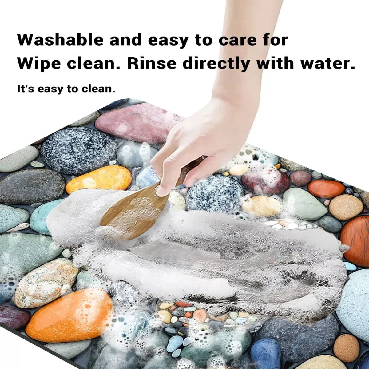 Bath Mat Diatomite Quick-Drying Non-Slip Rubber Base