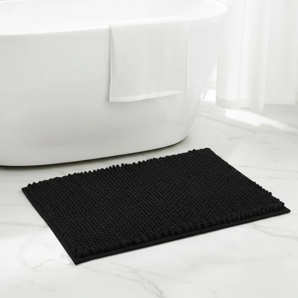 Bath Mat Microfiber Chenille Absorbent Non-Slip Machine Washable