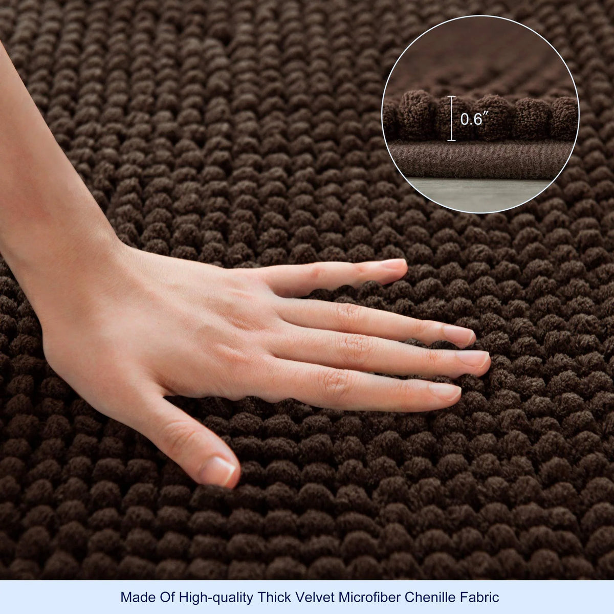 Bath Mat Microfiber Quick-Absorbing Non-Slip Backing