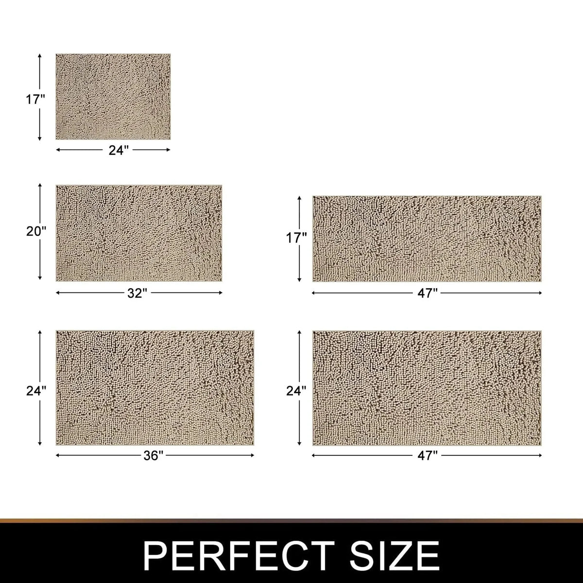 Bath Mat Plush Absorbent Non-Slip Backing