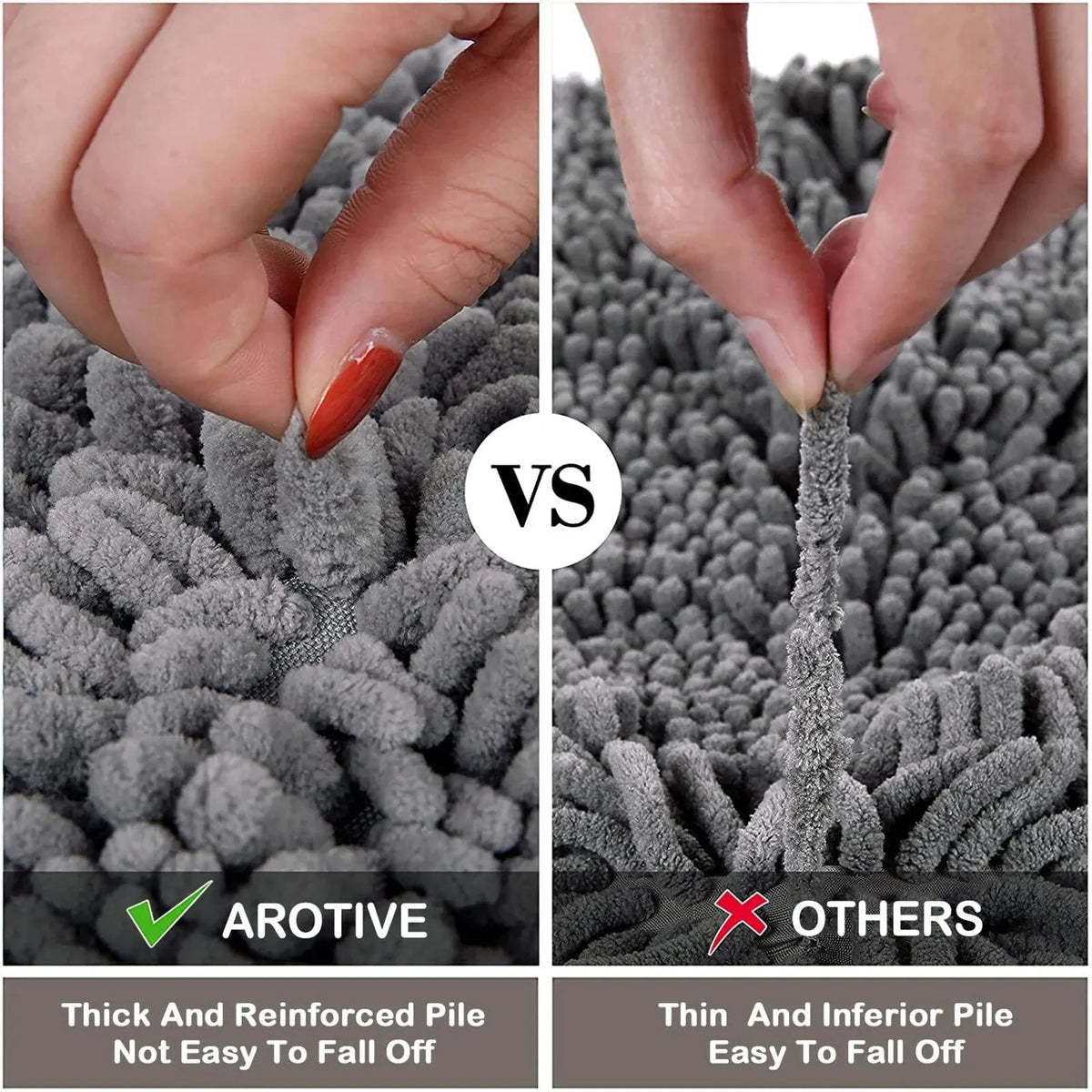 Bath Mat Plush Absorbent Non-Slip Backing