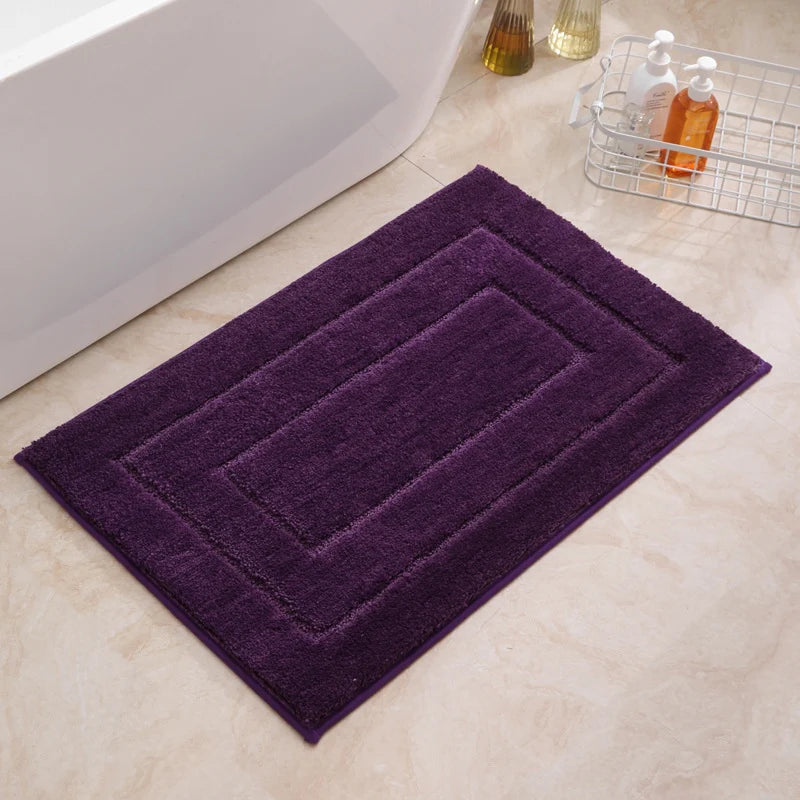 Bath Mat Plush Microfiber Absorbent Non-Slip Machine Washable