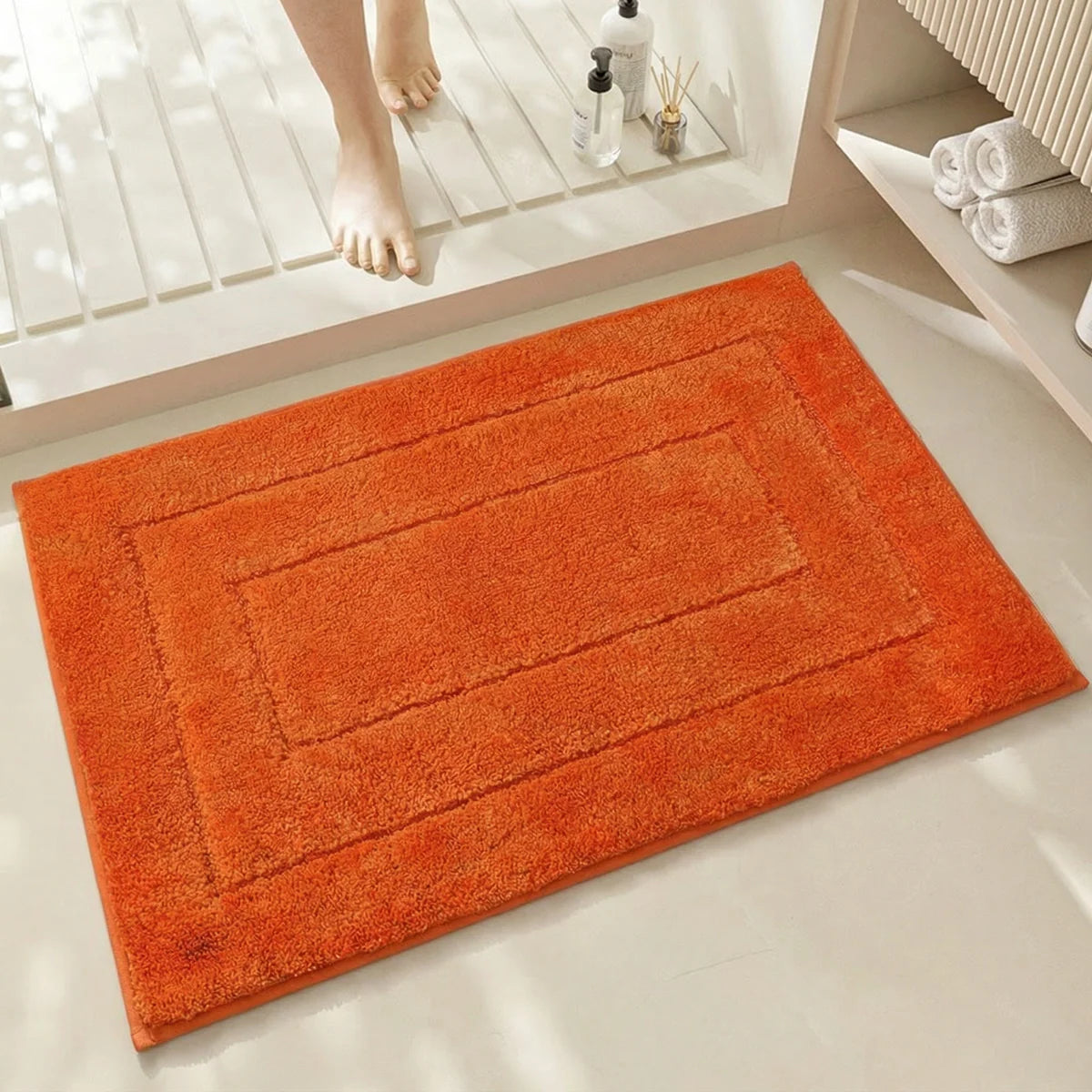 Bath Mat Plush Microfiber Absorbent Non-Slip Machine Washable