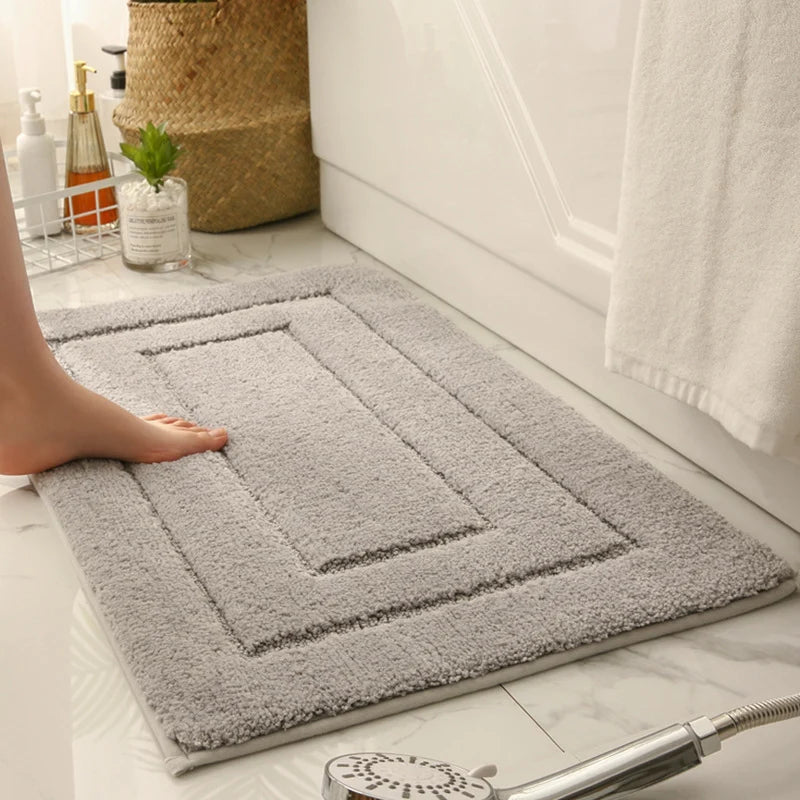 Bath Mat Plush Microfiber Absorbent Non-Slip Machine Washable