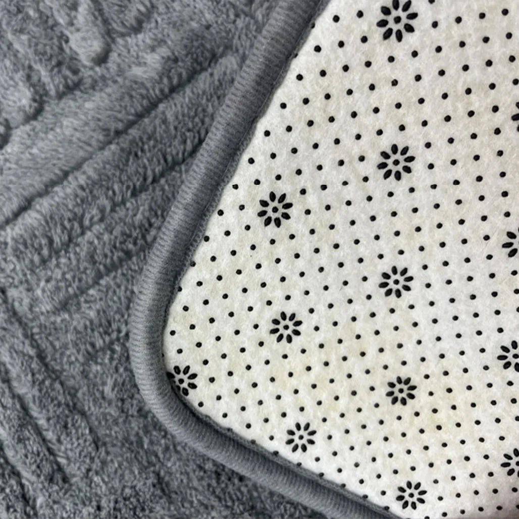 Bath Mat Thick Absorbent Non-Slip Striped Design