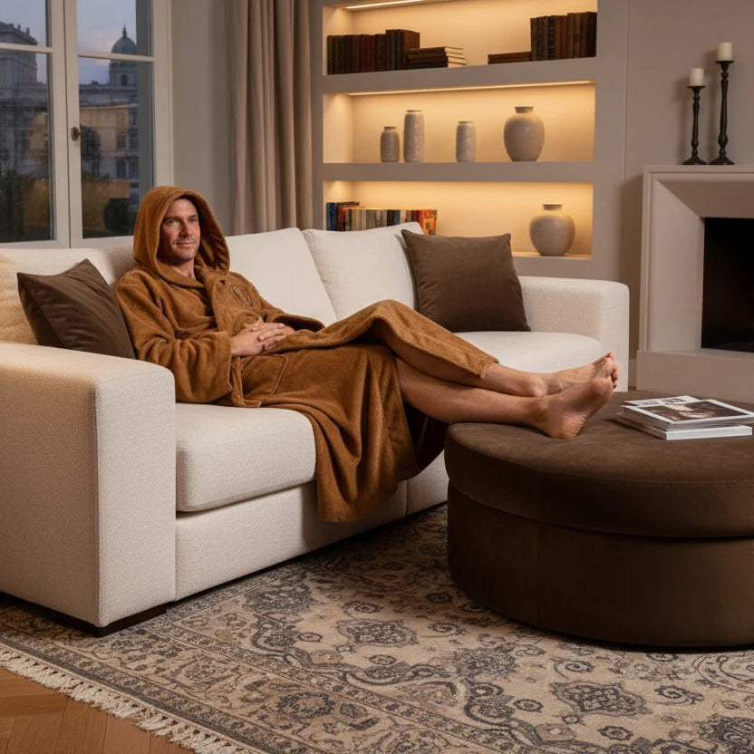 Bathrobe Flannel Hooded Absorbent Quick-Drying Extra-Long