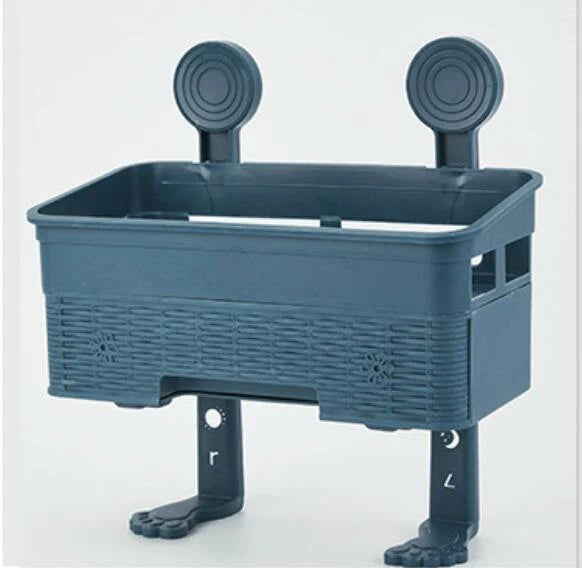 Bathroom Corner Storage Rack Adhesive Wall-Mounted, No-Drill Installation