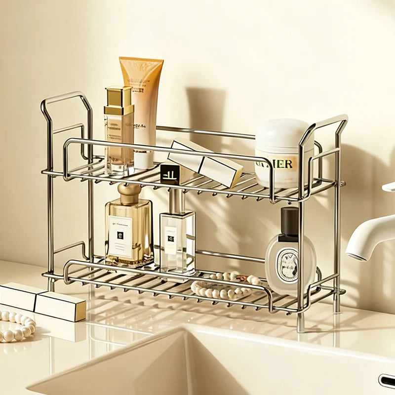 Bathroom Countertop Shelf 304 Stainless Steel Rust-Resistant Freestanding