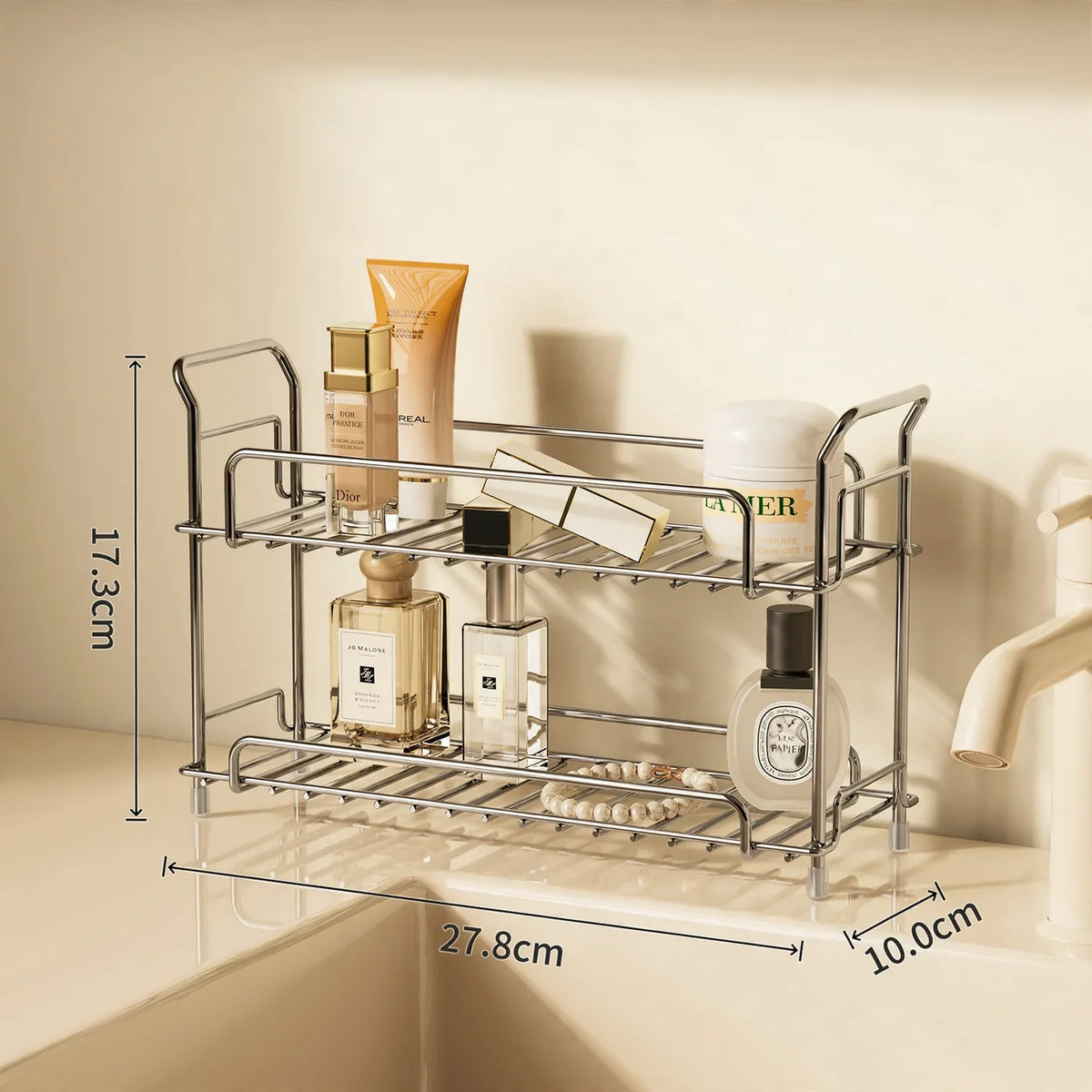 Bathroom Countertop Shelf 304 Stainless Steel Rust-Resistant Freestanding
